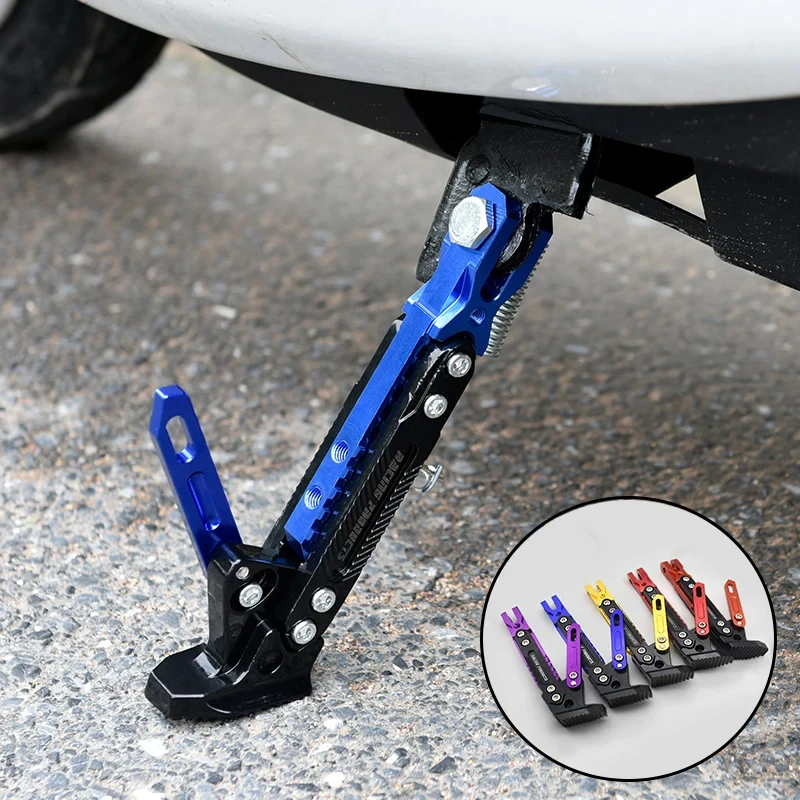 Soporte Universal antideslizante ajustable para motocicleta, soporte lateral de pie de Metal para bicicleta, estante de estacionamiento, accesorios para motocicleta