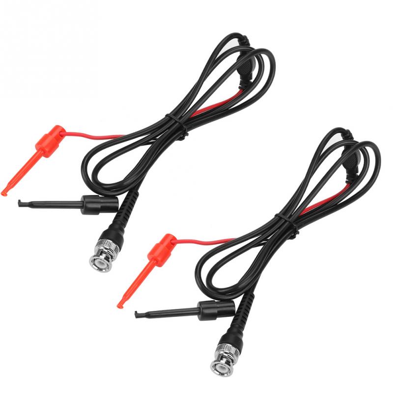 2Pcs BNC to Dual Testing Hook Probe Oscilloscope Machine Thread Connection High Stability Test Lead Coaxial Cables tools