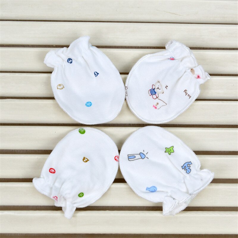 4 Pc Lot Pasgeborenen Handschoenen 100% Super Zachte Katoenen Baby Handschoenen Vier Seizoenen Pasgeboren Veiligheid Scratch Mittens Baby 0- 9 Maanden Handschoenen