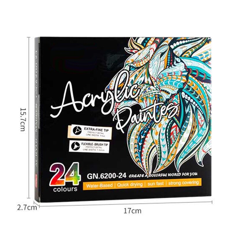 Acrylic Paint Pens Double-ended Extra Fine Tip Markers for Rock Painting Wood R9UF