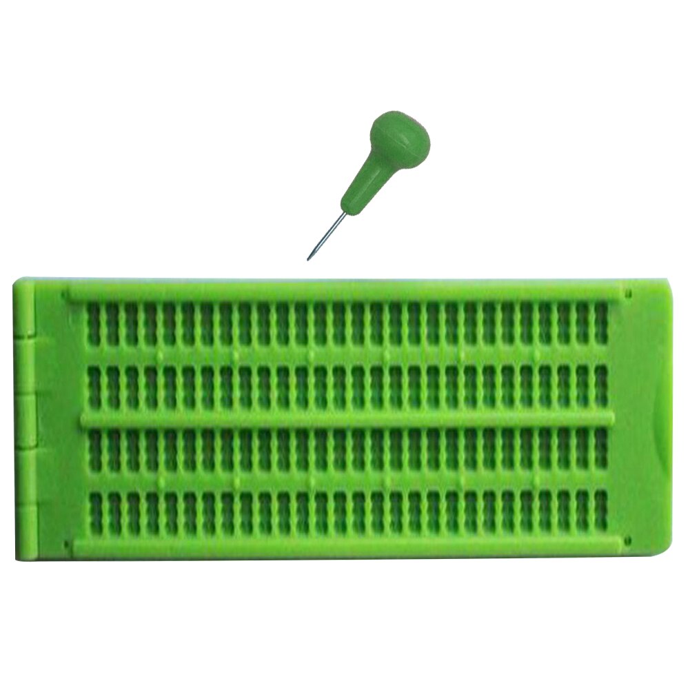 Braille écriture ardoise apprentissage école 4 lignes 28 cellules pratique outil Vision soin pratique vert Portable accessoire avec stylet