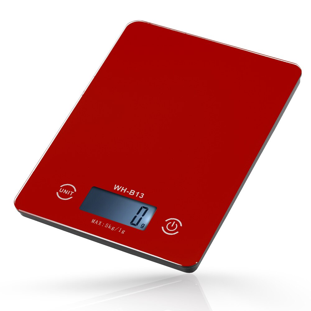 Digitale Keukenweegschaal Nauwkeurige Touch LCD Backlight Digitale Keuken Voedsel Schaal Elektronische Weight Balance voor Bakken Koken Tarra: Rood