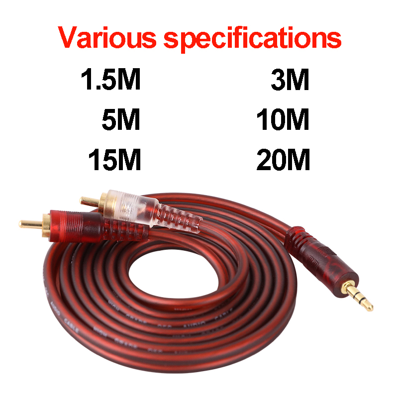 Jiarong Rca Kabel Hifi Stereo 2RCA Naar 3.5Mm Audio Kabel Aux Rca Jack 3.5 Y Splitter Voor Versterkers Audio home Theater Kabel Rca