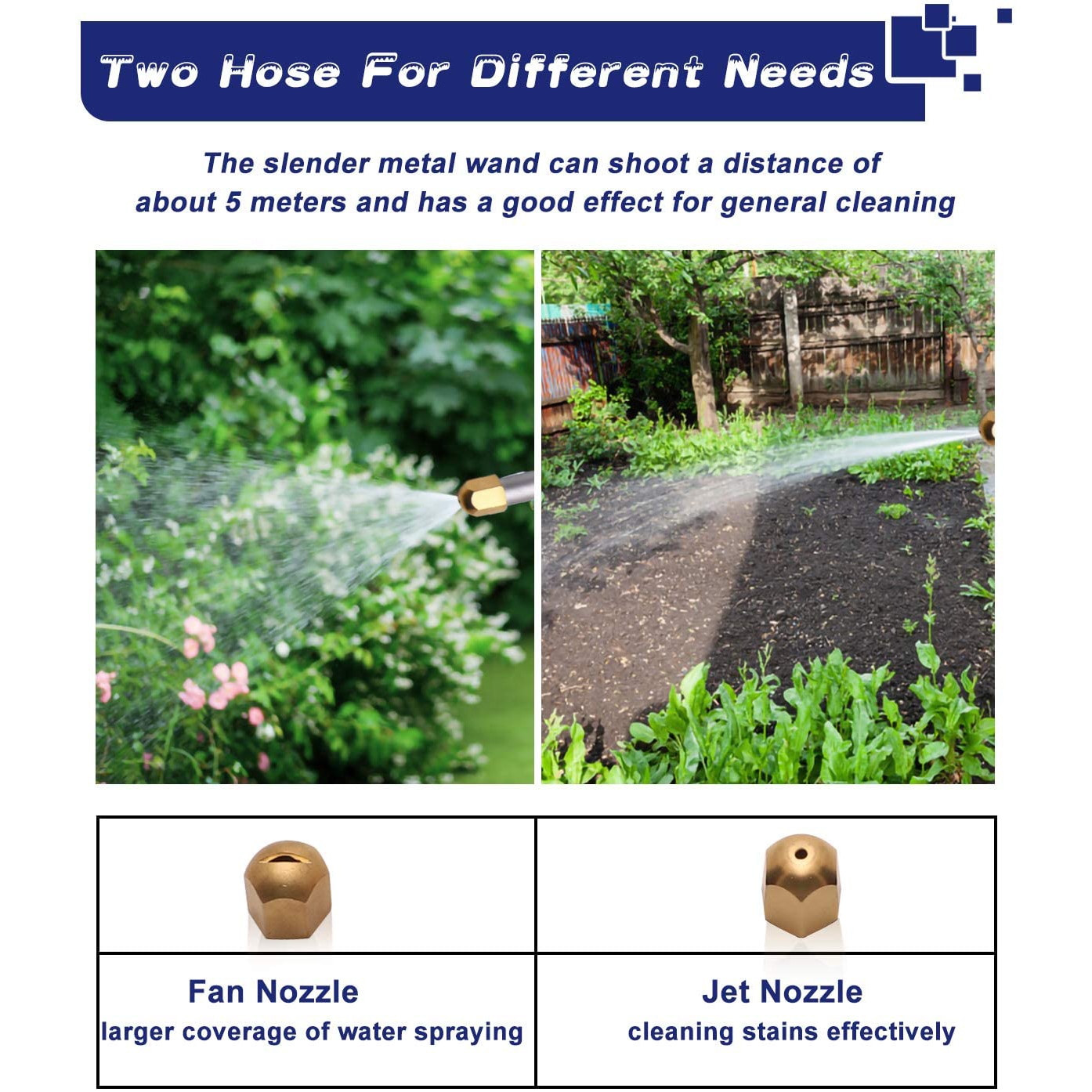 Draagbare Hoge Druk Waterstralen Metalen Jet Tuin Sprinkler Slang Spray Washer Cleaning Tools Wasstraat