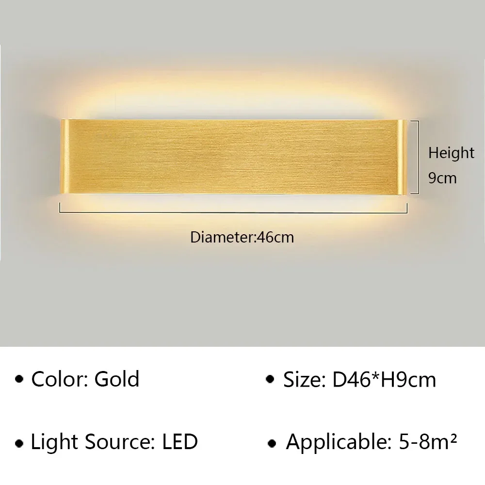 Lámpara de pared LED moderna para mesita de noche, sala de estar, escaleras, pasillo, baño, decoraciones para el hogar, aplique de pared, accesorio de iluminación interior, brillo