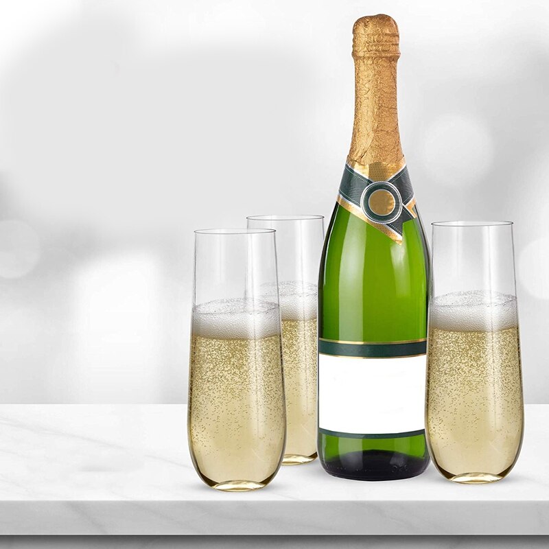 24 stemless muovi samppanjalasit  - 9 oz muovi samppanjalaseja selvää särkymätön paahtamisen lasit kertakäyttöinen häät