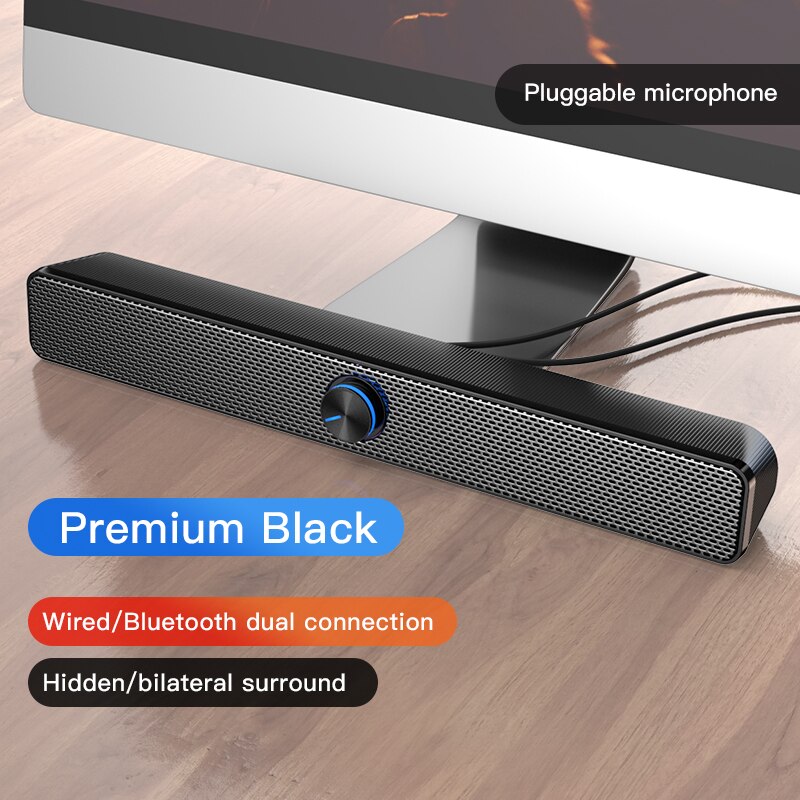 Bluetooth Computer Speaker USB Wired Powerful Bar Stereo Subwoofer Bass Speakers Surround Soundbar for PC Laptop TV Loudspeaker: bluetooth plug mic K