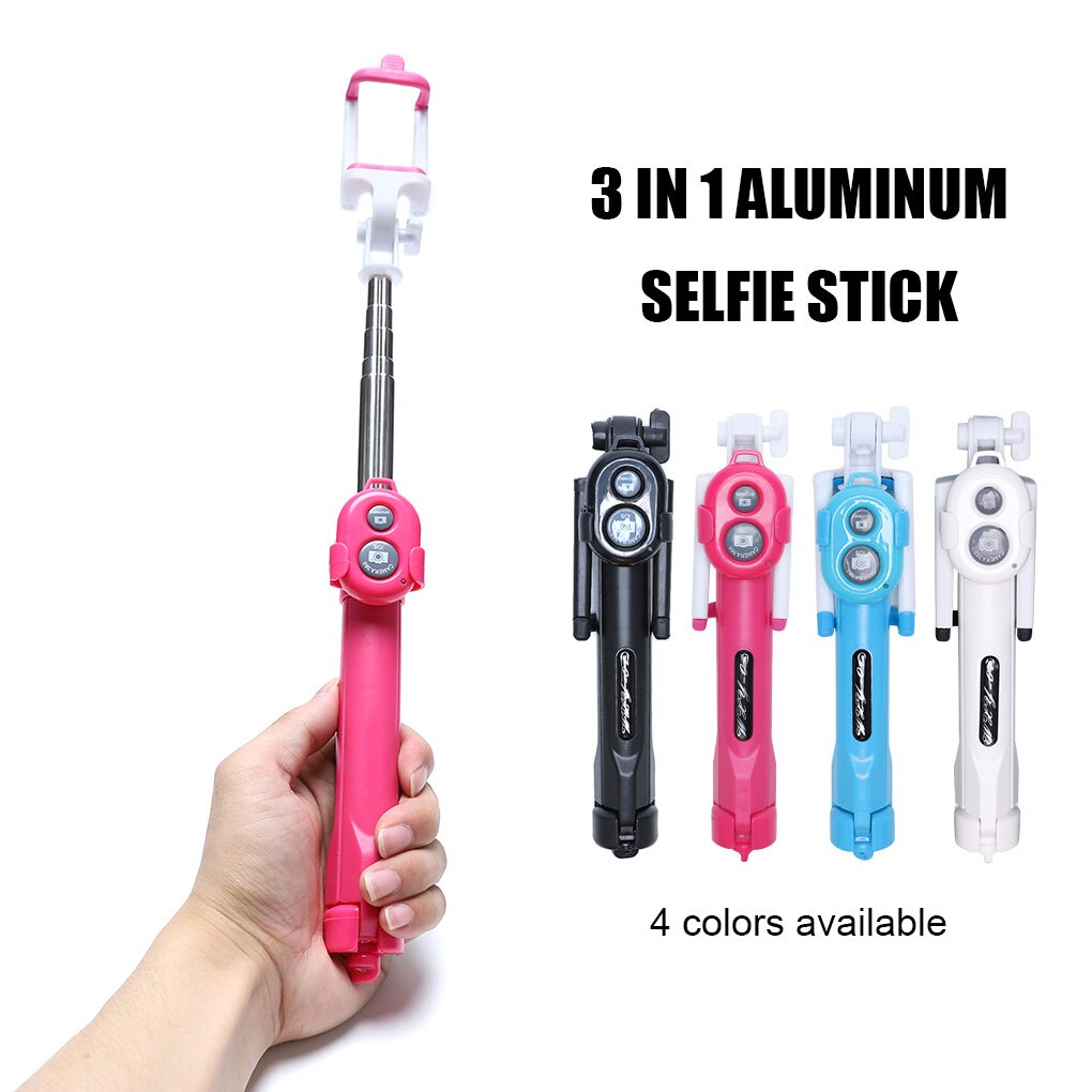 3 w 1 Bezprzewodowy Kijkek Selfie Bluetooth + Mini Statyw z Pilotem do Telefonu