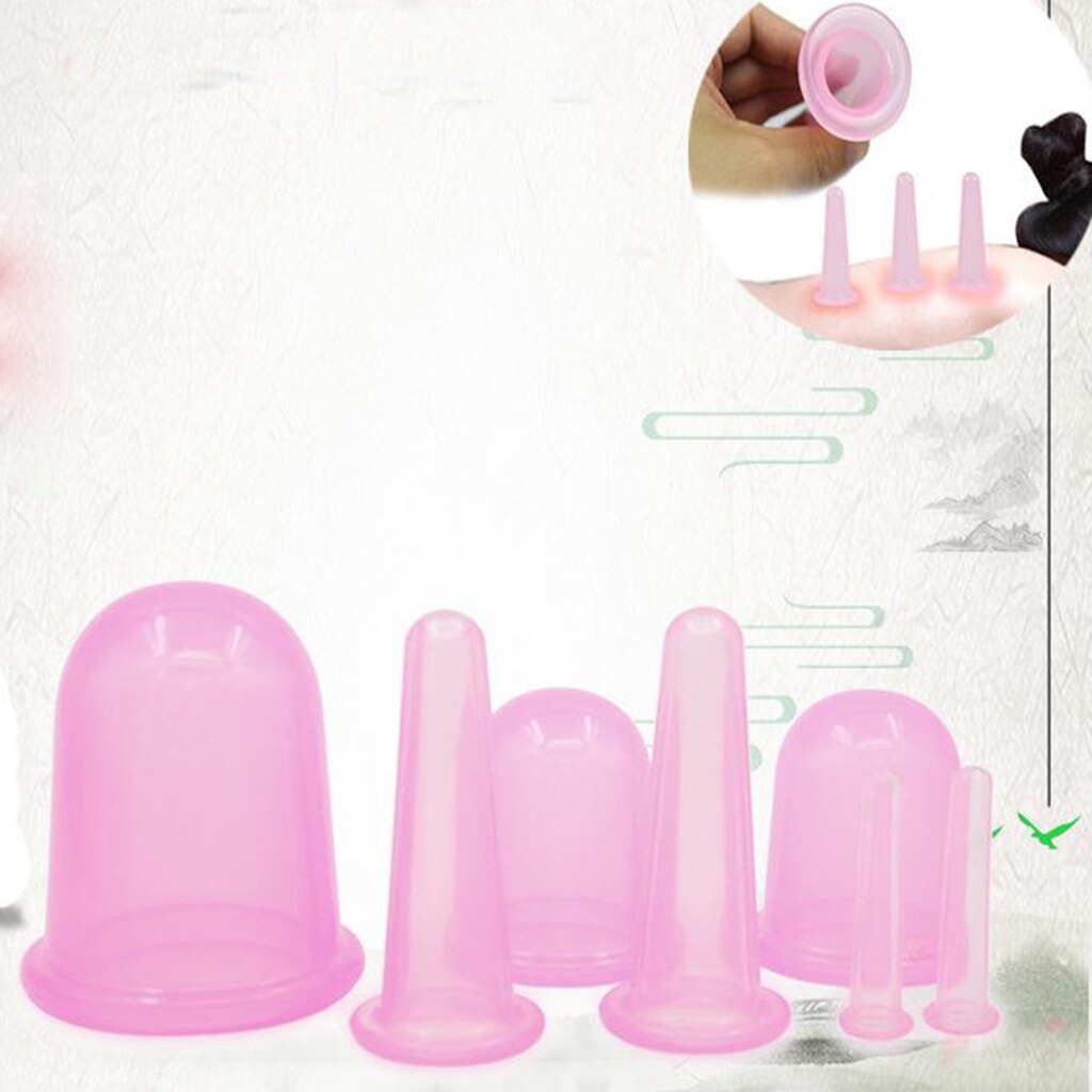 Cupping Therapie Sets 7Pcs Silicone Anti Cellulitis Cup Vacuüm Zuig Massage Cups Facial Cupping Sets Lichaam En Gezicht Massager