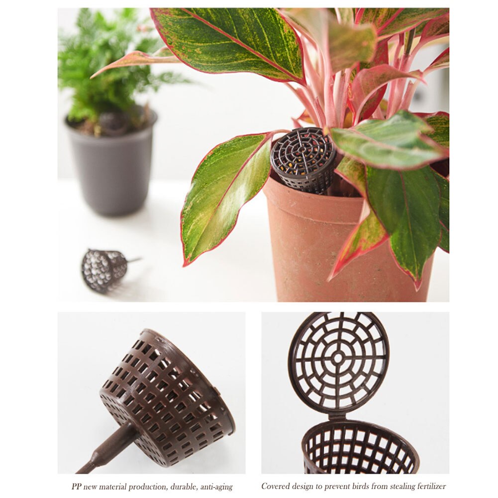 20 Pcs Planting Fertilizer Baskets Bonsai Tool Automatic Fertilization Plastic Cover Basket LSK99