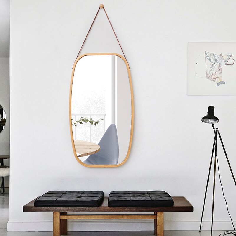 Bamboo circular mirror