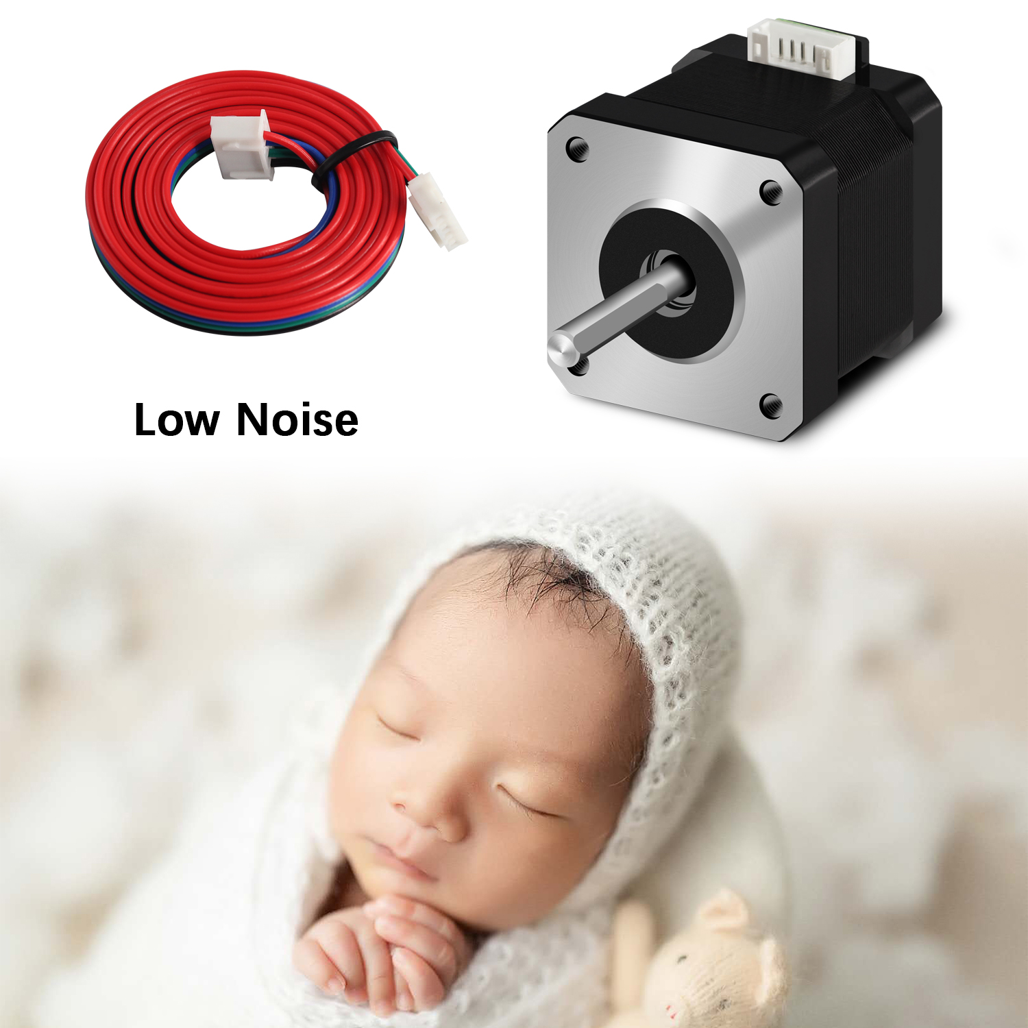 SIMAX3D 3D Printer Part Stepper Motor 17HS3401S 34mm 1.3A 28N.cm 4-lead 42 Motor Nema17 Stepper Motor for DIY 3D Printer CNC XYZ