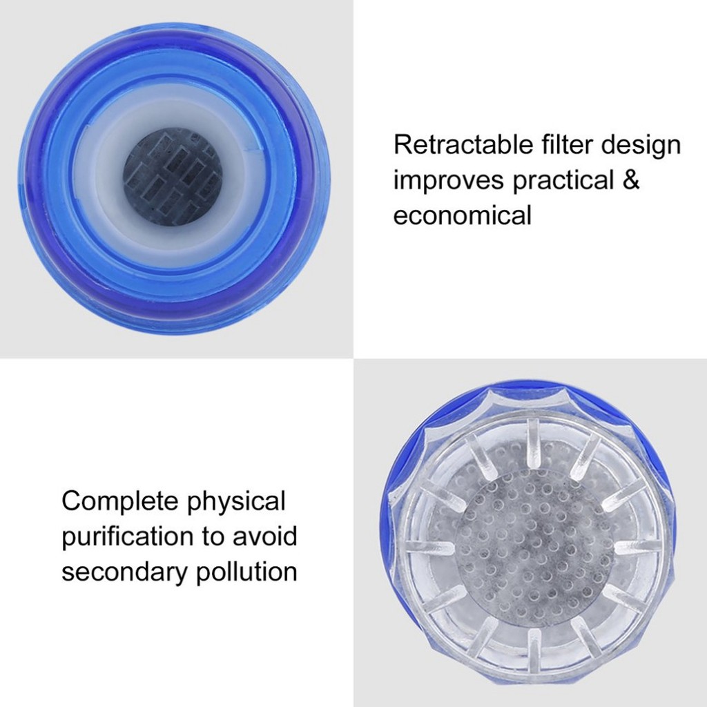 2PCS Kitchen faucet mouth filter Healthy Activated Carbon Precipitation Water Purifier Splash-Proof Head Mouth