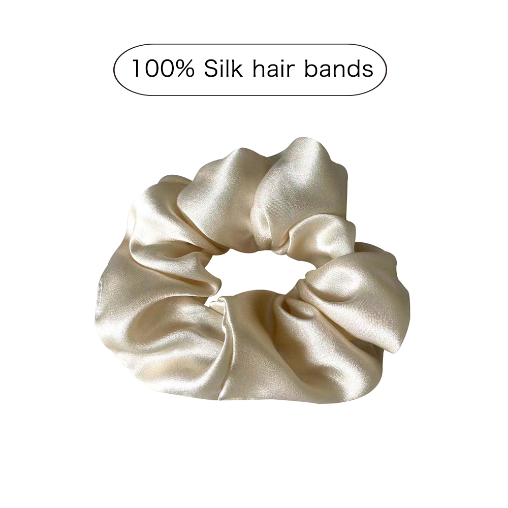 neue 100% Reine Maulbeere die Seide Große Krawatte Haar Seide Einfache Reine Farbe retro Haar Bands Für Frauen Haar Krawatte seil Zubehör Mädchen