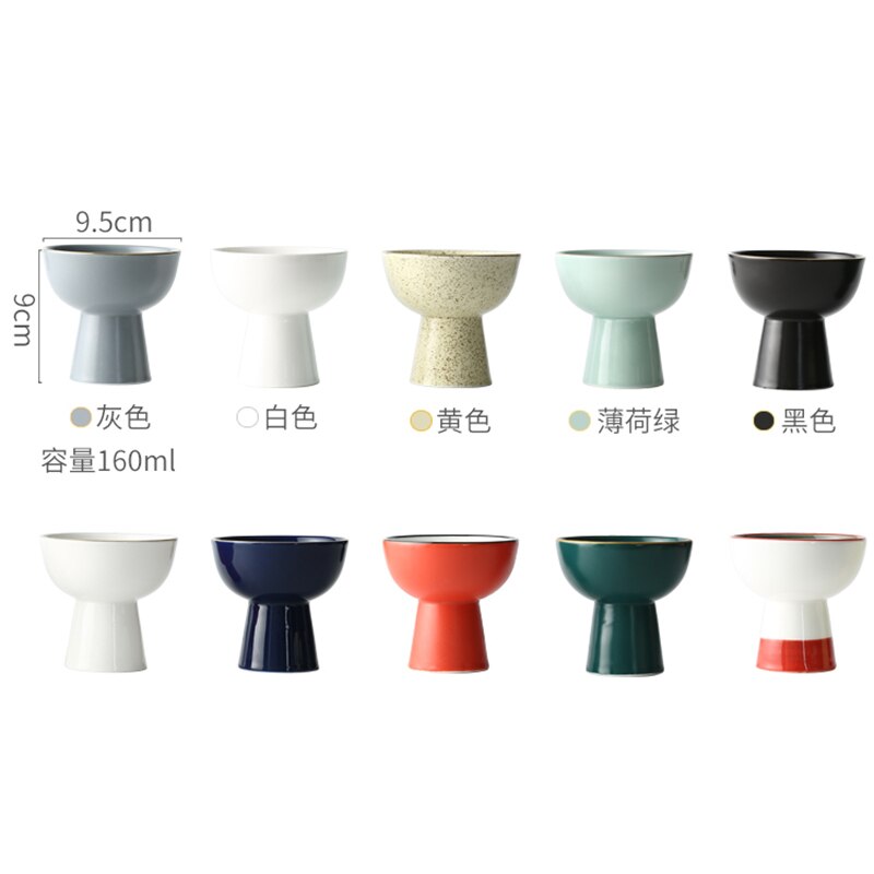 Ceramic High-leg Dinner Plate Fruit and Vegetable Salad Plate Seasoning Dish Restaurant Hotel Service Supplies Exquisite