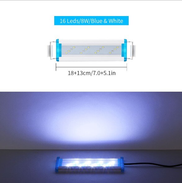 110-240V aquarium ultra-thin aquarium light blue and white light lighting aquatic landscaping lamp fish tank LED lamp: 20-30CM 110-240V