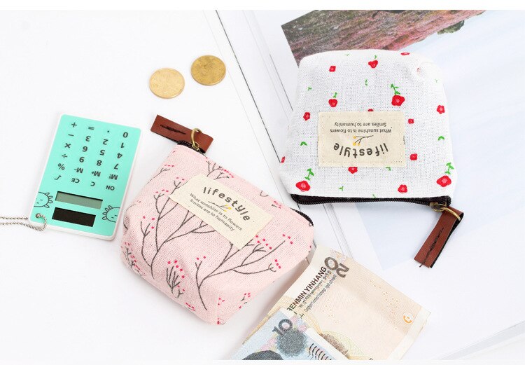 Newest Coin Purses Popular Women Floral Pattern Coin Purse Zip Bag Child Girls Boys Mini Wallet Portable Handbag Zipper Canvas