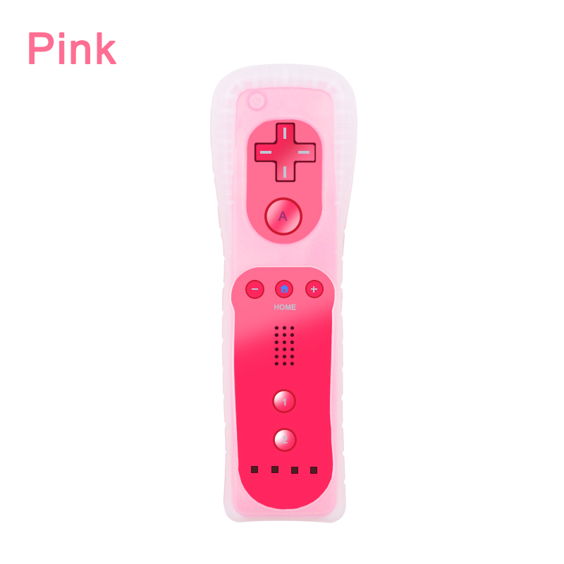 Controller Gamepad remoto Wireless 2 in 1 per Nintendo Wii Nunchuck con custodia in Silicone sensore di movimento SYNC Gamepad: Pink remote