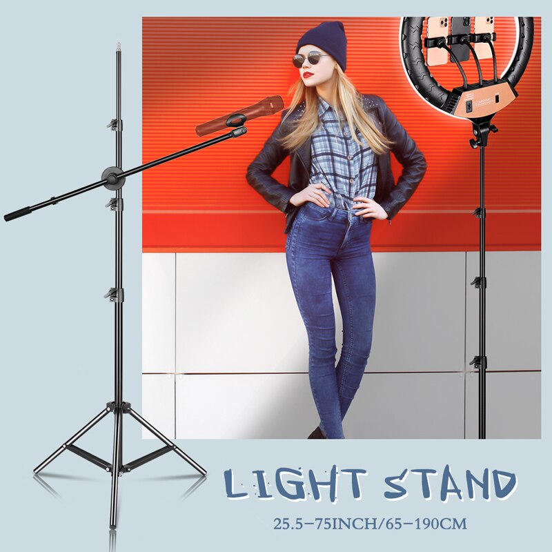 2m Light Stand Adjustable Photo Video Lighting Stand Heavy Duty Aluminum Alloy for Soft Box Photography Studio Equipment