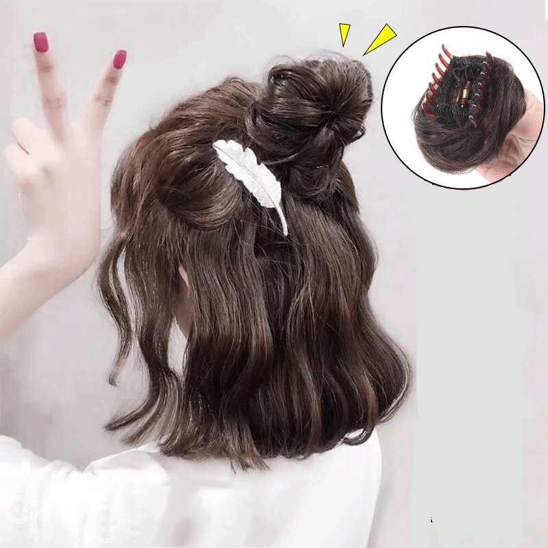 MANWEI Short Synthetic Hair Extension Chignon Donut Roller Bun Wig Hairpiece For Women