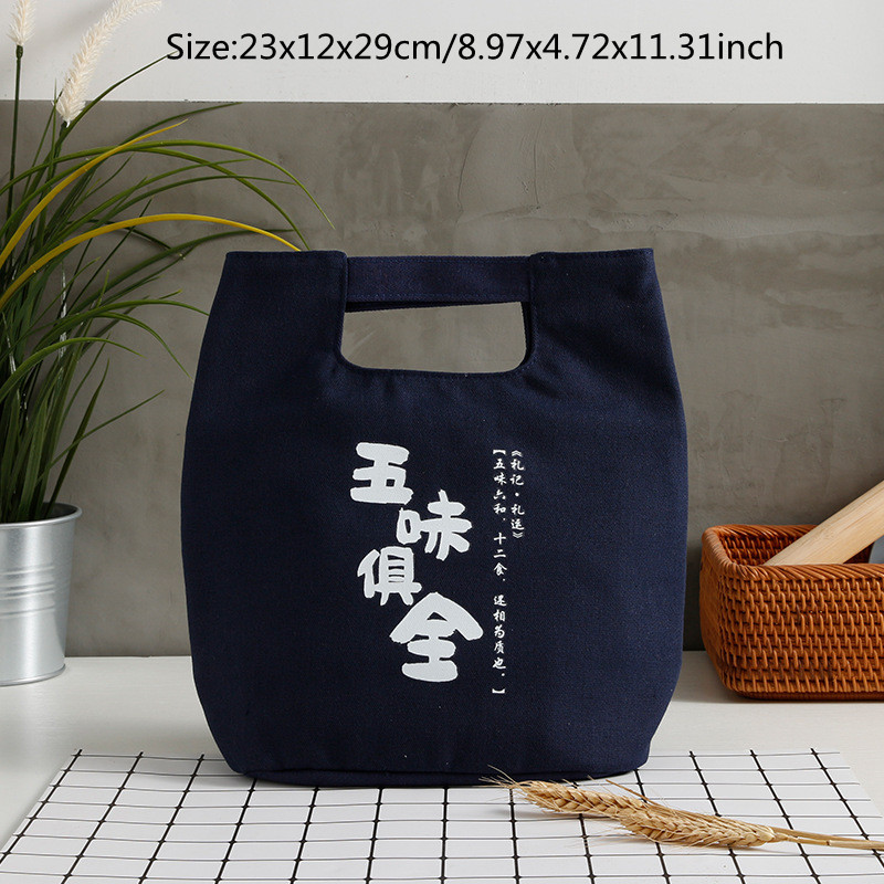 Sacchetti pranzo portatili lavoratore alimentare sacchetto termico Picnic frutta Snack borsa scuola per bambini Bento accessori refrigeranti isolati: D Navy Blue 1