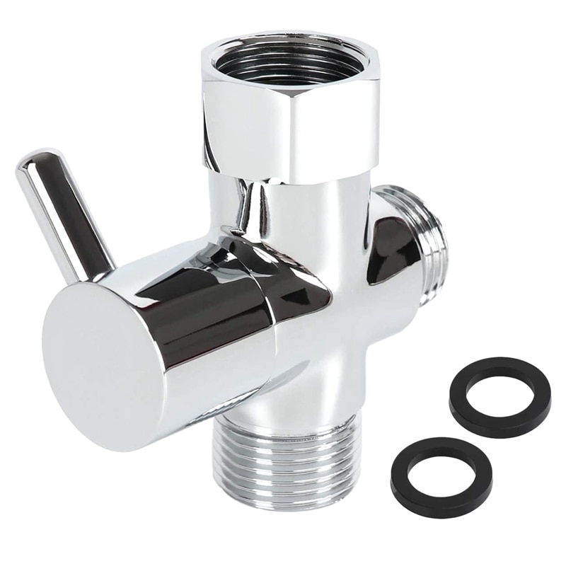Brass Bidet T Adapter Valve 3 Way Shut Off Tee Connector for Toilet Bidet Sprayer T Adapter Diaper Adapter 7/8 7/8 1/2