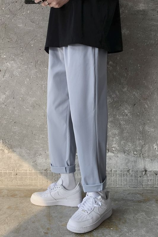 Forår og sommer ungdom populære løse ensfarvede koreanske bukser afslappet vilde ni point bukser s -3xl