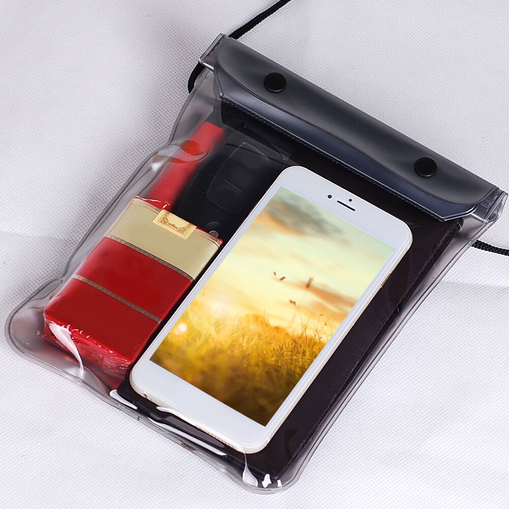 Waterproof Dry Keys Wallets Cosmetics Songkran Festival Swimming Bag Beach Rafting With Straps Dirtproof Phone Storage Outdoor: Black