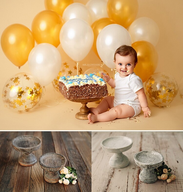 Massivholz retro hohe fuß kuchen Gestell hochzeit Nachtisch Anzeige Tablett ein jahr alt Baby foto requisiten Gourmet fotografie