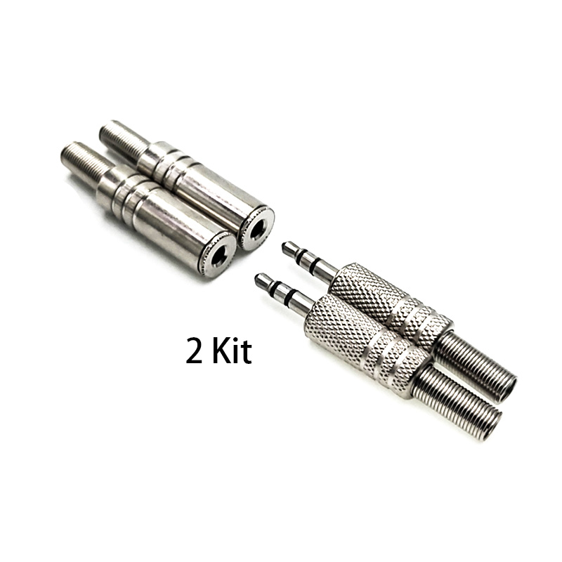1/2/5 Kit 3.5mm metal shell male plug repair headphone audio plug connector female jack welding most headphone jacks: 2 Kit