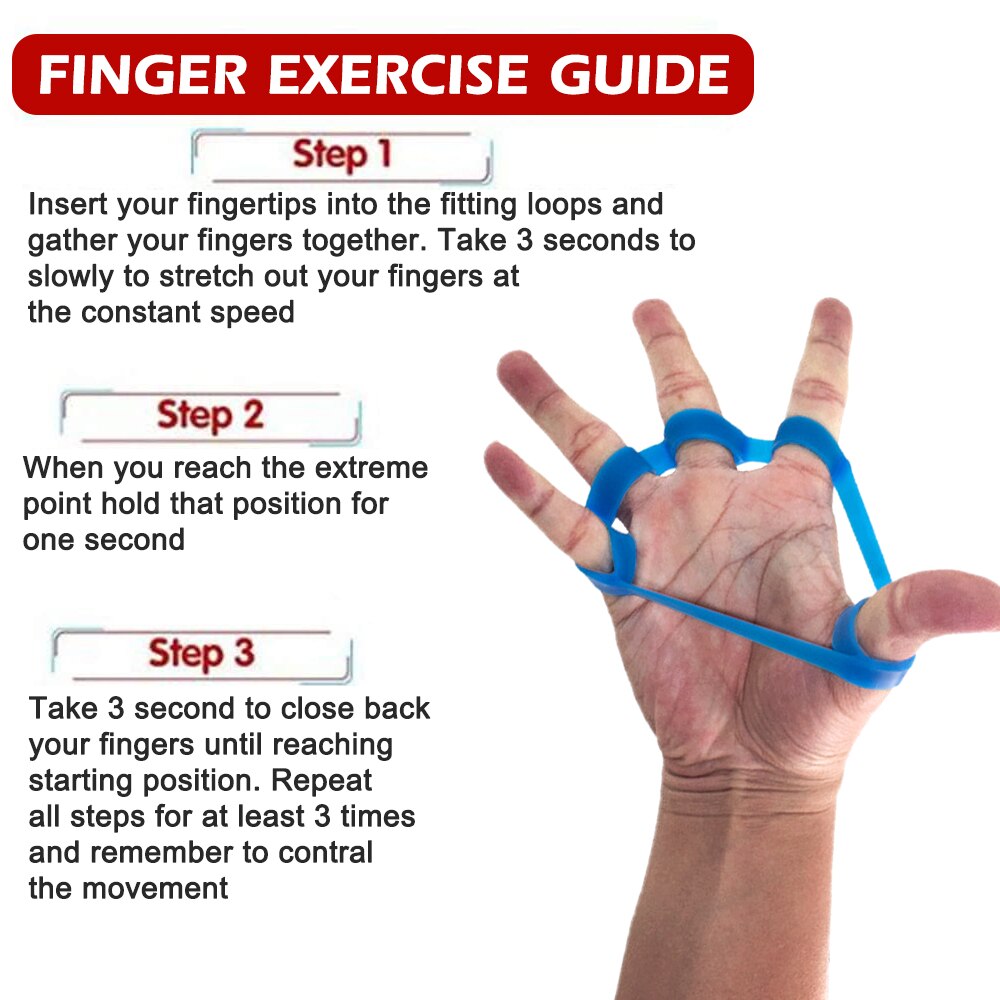 Håndgriber silikone finger expander trænings greb hånd håndled styrke træner finger træner modstandsbånd fitness