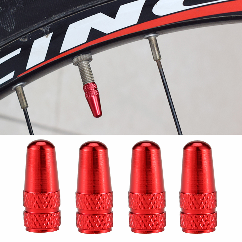 Bouchon de Valve de pneu de vélo couleur arc-en-ciel, bouchons en aluminium pour vannes, capuchon de Valve français, chapeau de pneu de vélo Presta, accessoires vtt, , 4 pièces/ensemble