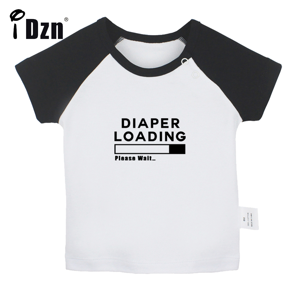 Luier Laden Wacht Fun Art Gedrukt Baby Jongens T-shirts Leuke Baby Meisjes Korte Mouwen T-shirt Pasgeboren Katoen Tops kleding