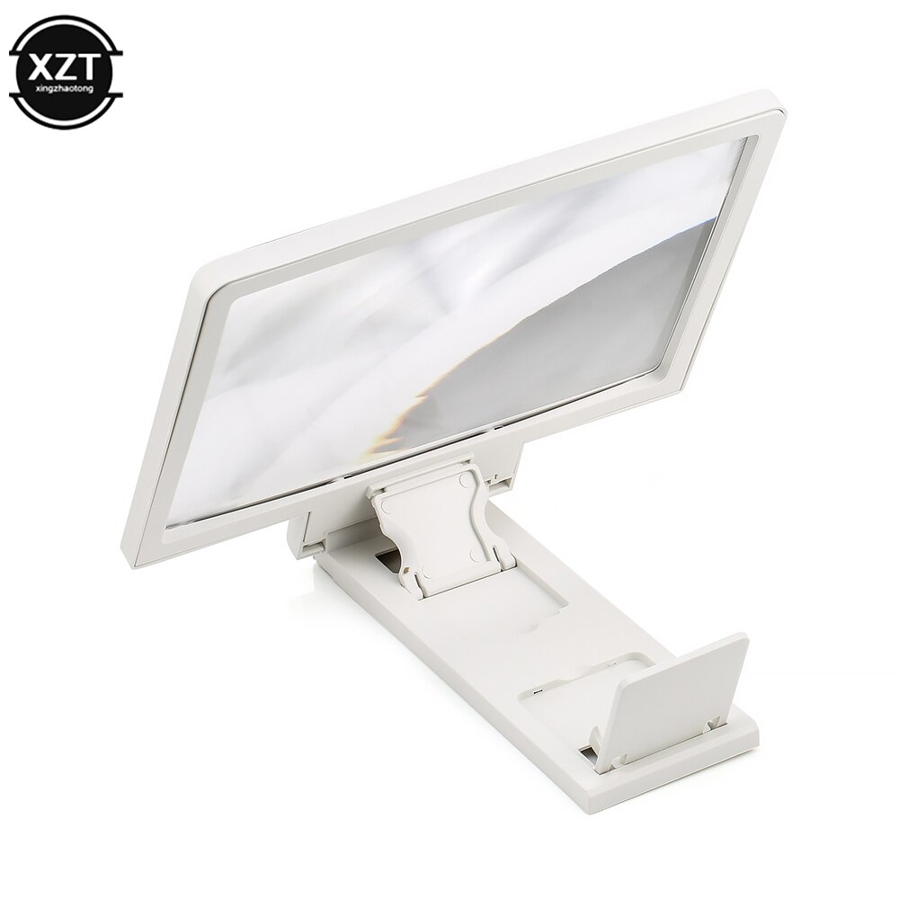 3D Phone Screen Amplifier Mobile Portable Universal Screen Magnifier For Cell Phone Screen Expander Magnifying Holder: White