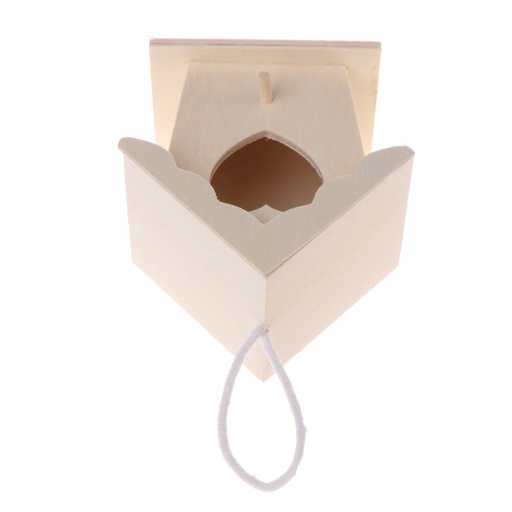 Bird Nest Natural Wood House Heart Shaped Parrot Wall Mounted Hanging Bird Cage Parrot