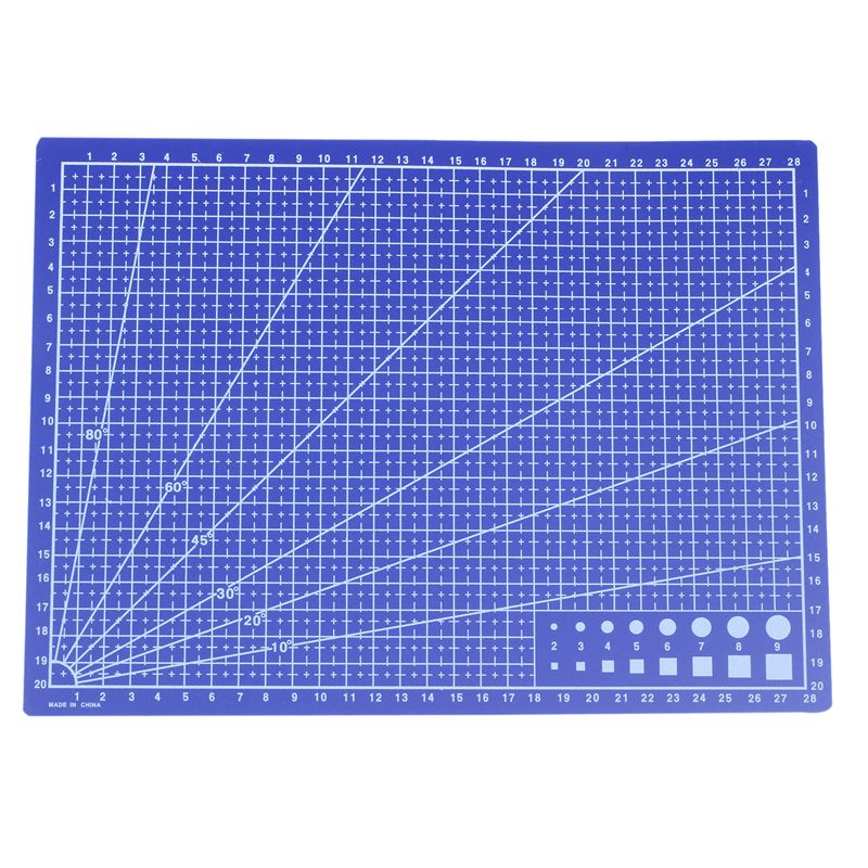 A4 Grid Lines Cutting mat Craft Card Fabric Leather Paper Board 30*22cm Blue