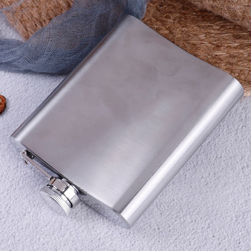 Stainless Steel Hip Liquor Whiskey Alcohol Flask Cap 7 Oz Pocket Wine Bottle