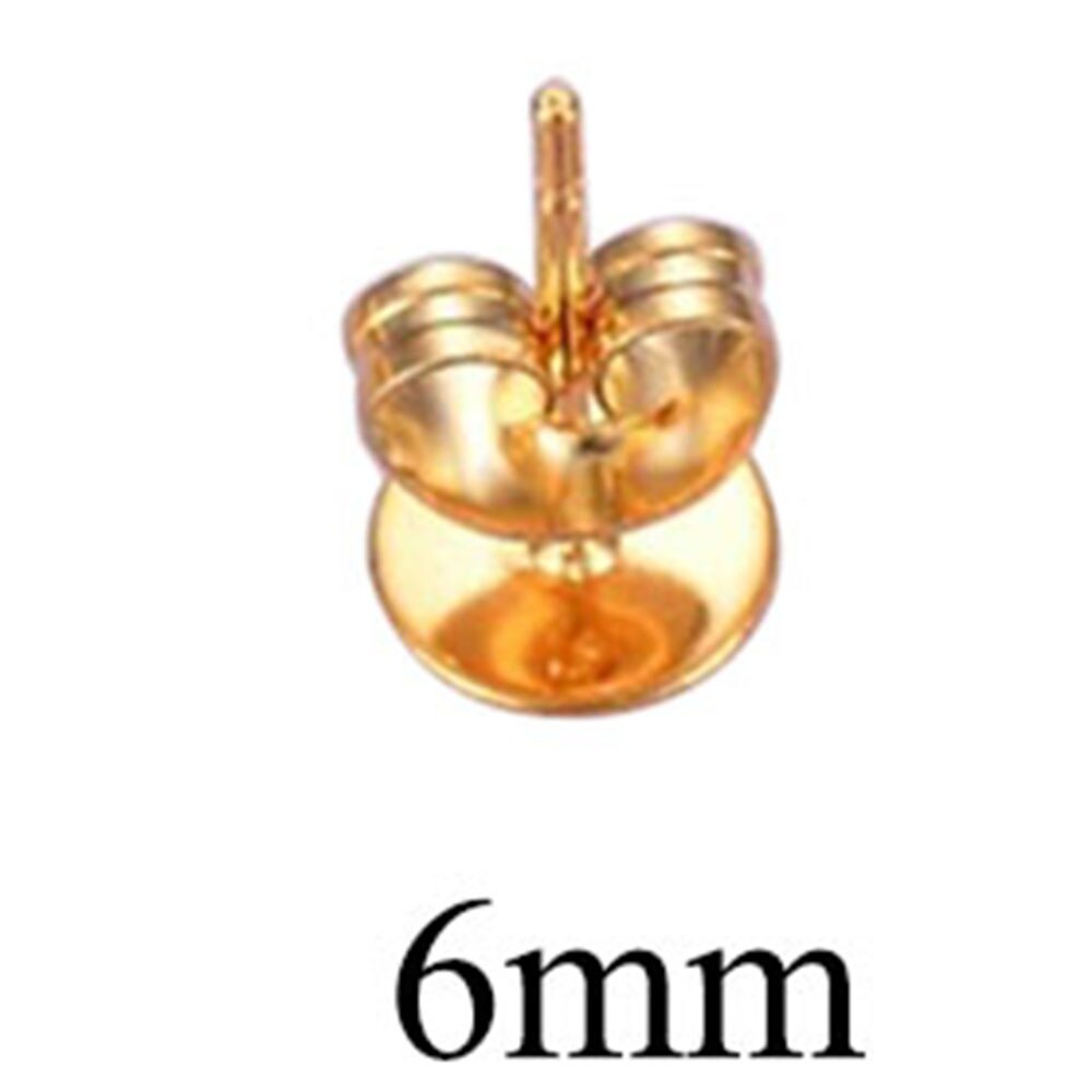 Poteaux de boucle d'oreille en acier inoxydable, 3/4/5/6/8/10/12mm, pour le bricolage et la fabrication de bijoux, 50 pièces/lot: 6mm