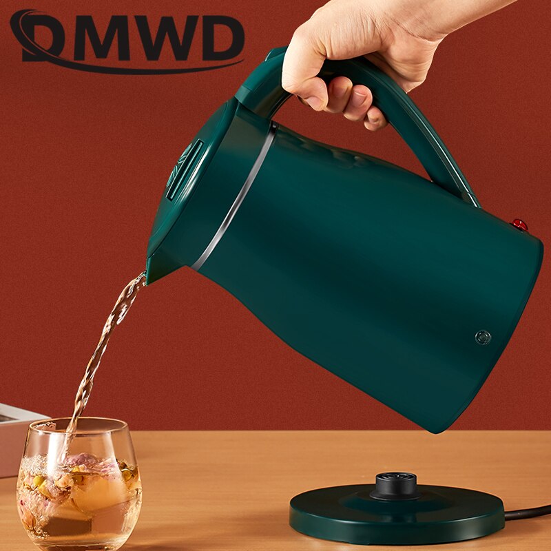 DMWD-hervidor de agua eléctrico de acero inoxidable para el hogar, tetera de té con apagado automático, calentamiento rápido, 1.7L