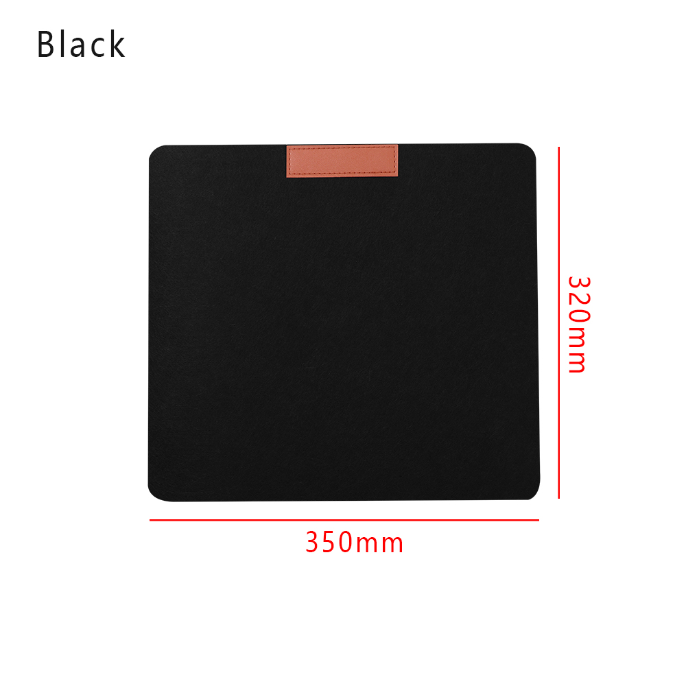 1PC Large Office Computer Desk Mat Modern Table Keyboard Mouse Pad Wool Felt Laptop Cushion Soft Office Supplies: 350 X 320 mm black