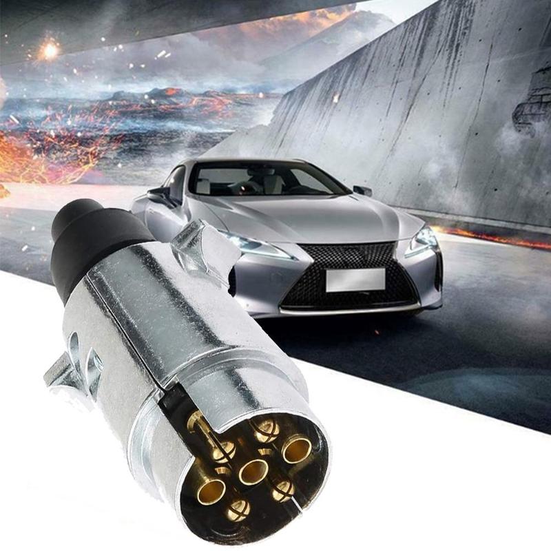 European style car 7-hole plug trailer adapter converter truck interface motorhome power cord socket waterproof connector