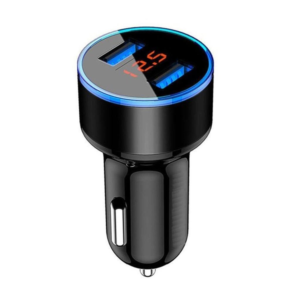 Quick Charge Mini Usb Autolader Dual Usb Snelle Lader Multifunctionele Usb Een Drag Twee Conversie Sigarettenaansteker Oplader: black