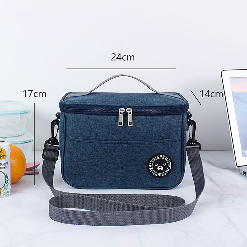 Izolowane pudełko na Lunch mężczyźni kobiety Travel Portable Camping torba na piknik zimne jedzenie Cooler torba termiczna dzieci izolowane etui z paskiem 1PC: Niebieski