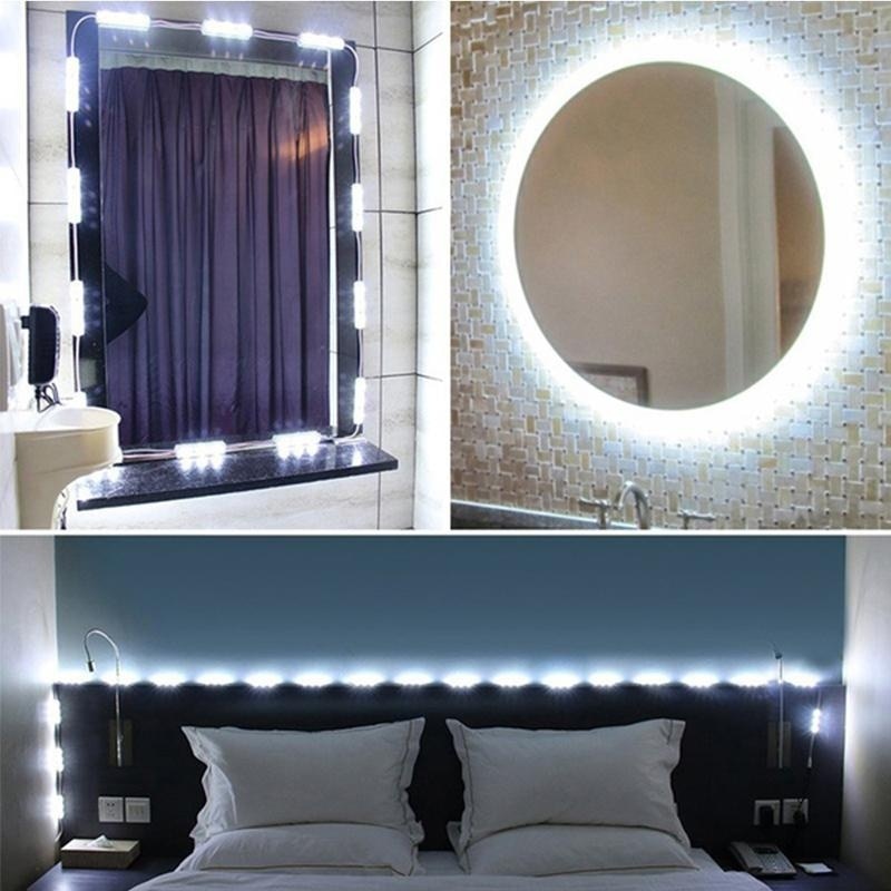 Hollywood Makeup Mirror Light Kit 10FT 60 LED Rounded Dimmable Vanity Mirror Light Vanity with Remote Control for Easter