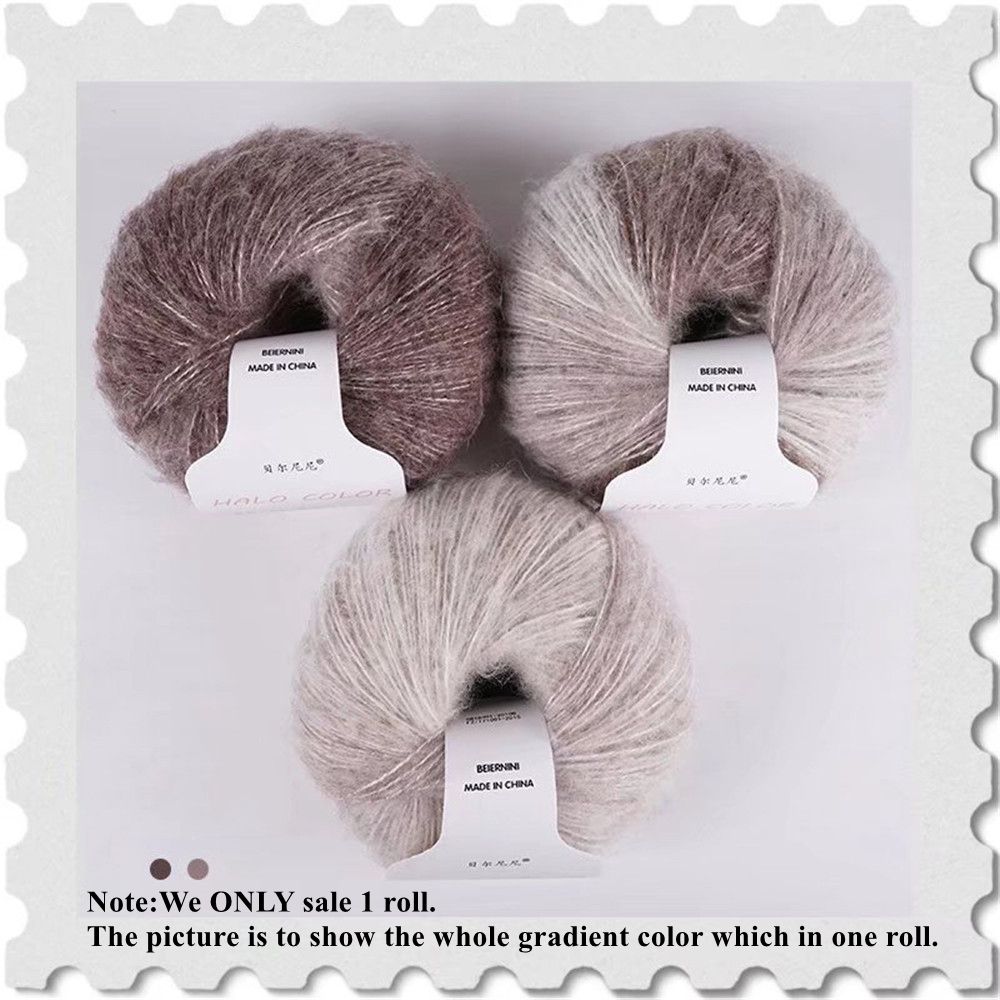 30g/Ball Gradient Mohair Wool Thread Rainbow Colorful Silk Pony Hair Superfine Shawl Scarf Thread DIY Hand Knitting Crochet Yarn: 6