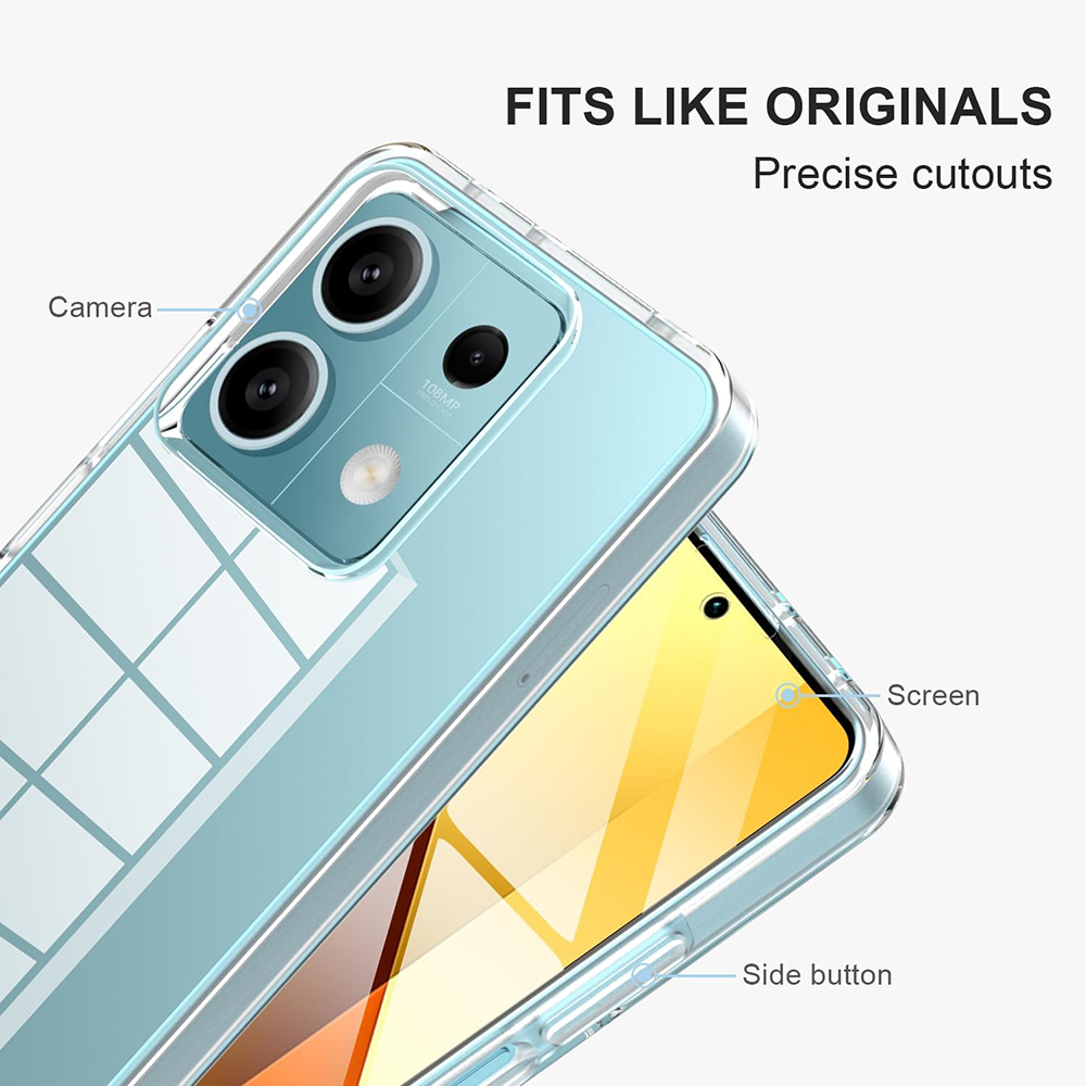 360 ° Custodia protettiva per tutto il corpo per Xiaomi Redmi Note 13 12 12S 11 11S Pro Plus 13C 12C Protezione morbida per schermo rigido ibrido trasparente