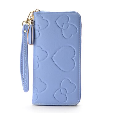 Portemonnees Vrouwen Bank/Id/Credit Card Wallet Vrouwen Rood/Zwart/Bruin/Blauw dames Portemonnee Rits Mobiel Tassen Voor Vrouwen: light blue