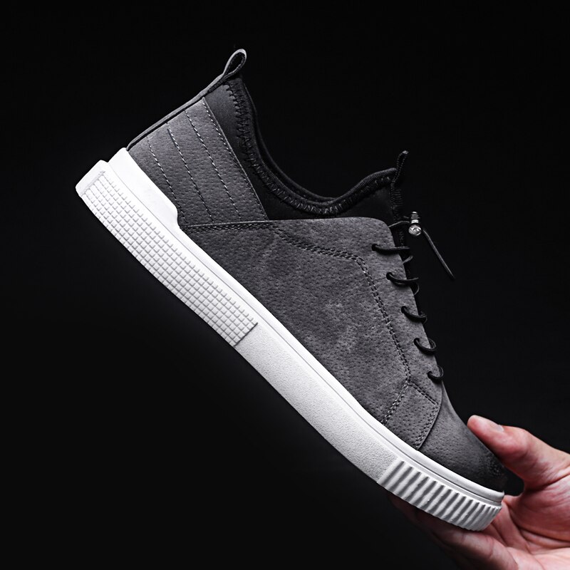 Mænd skateboard sko ruskind læder sneakers mænd efterår mænd sport lejligheder sko gåsko zapatillas de deporte