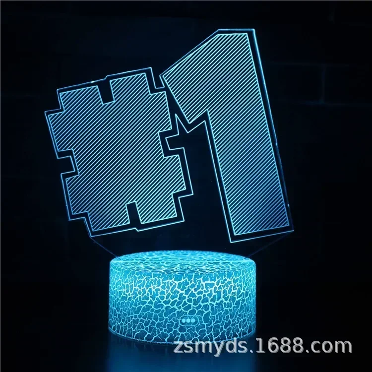 Fortnite 3D Illusion Lamp Game Setup Patterns LED Night Light Gamer Decoration Table Lamp Game Room Decor: Clear