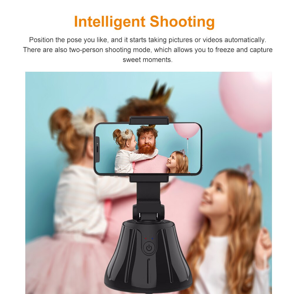 Smart Follow Phone Gimbal Auto Tracking Cellphone Camera Mount Phone Clip Portable Selfie Stick Phnoe Holder for iOS Android